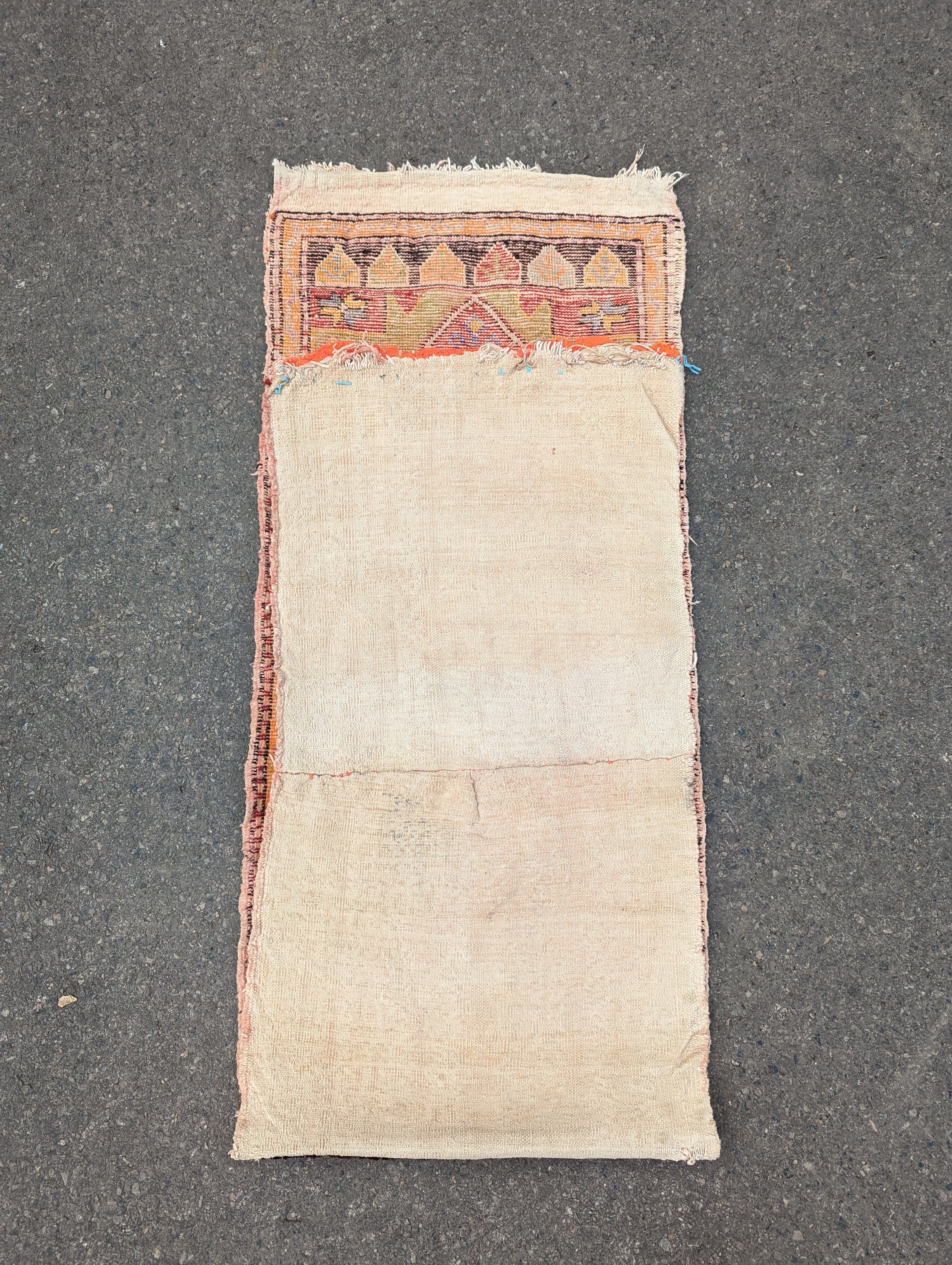 A Persian tribal Kelim carpet, 230 x 158cm and a Turkish bag